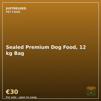 Sealed Premium Dog Food, 12 kg Bag